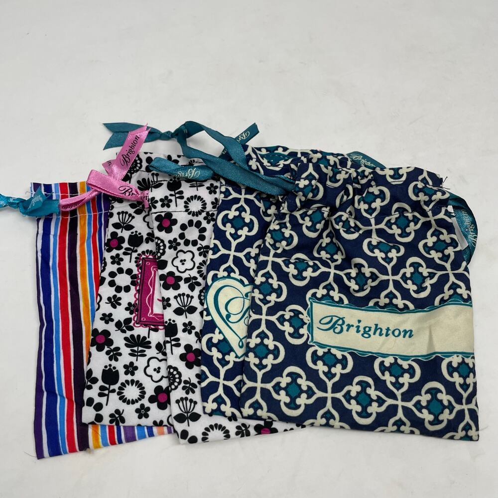 Brighton Jewelry Trinket Fabric Bags Set of 5